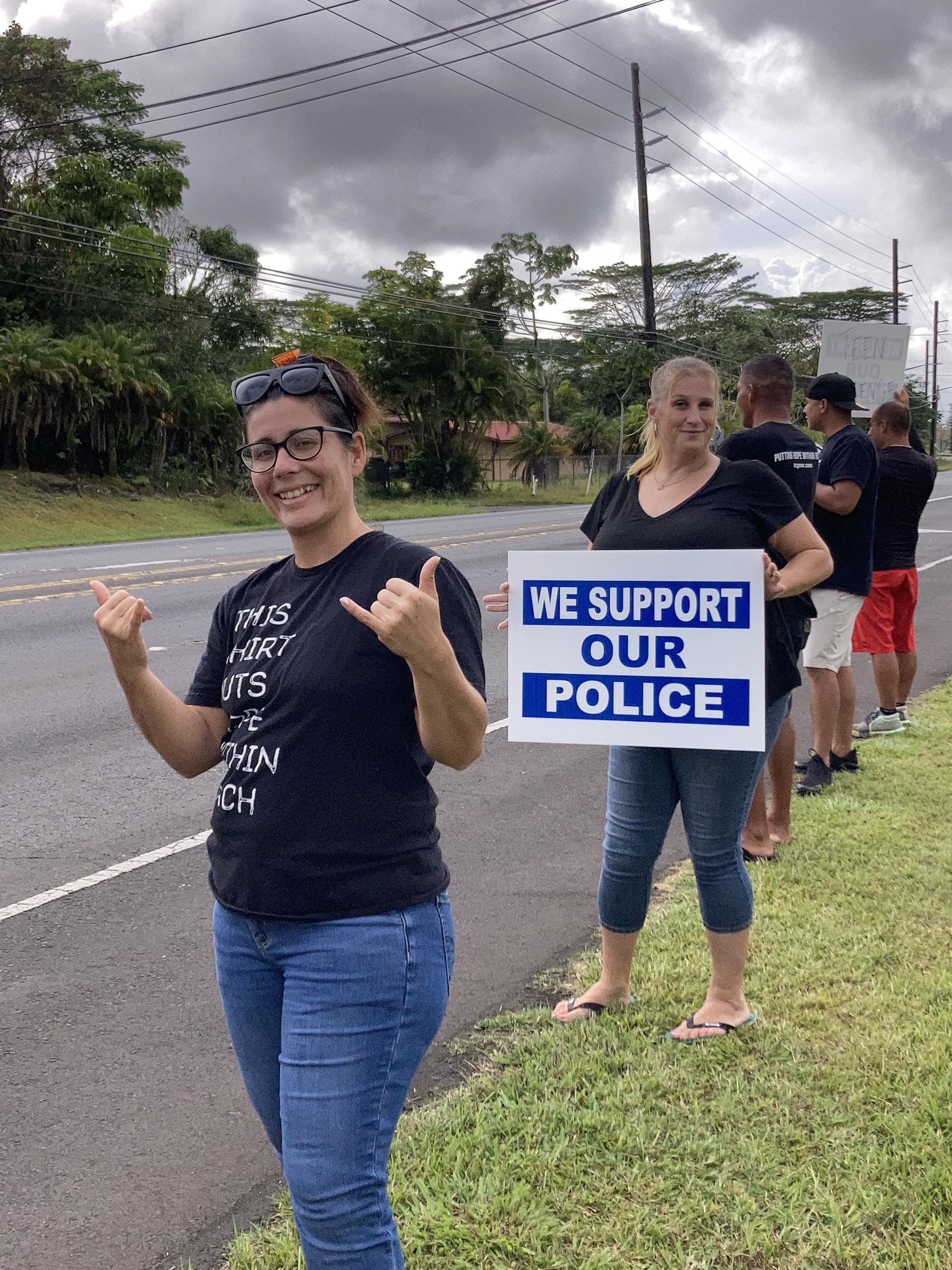 Police Support Sign-Waving