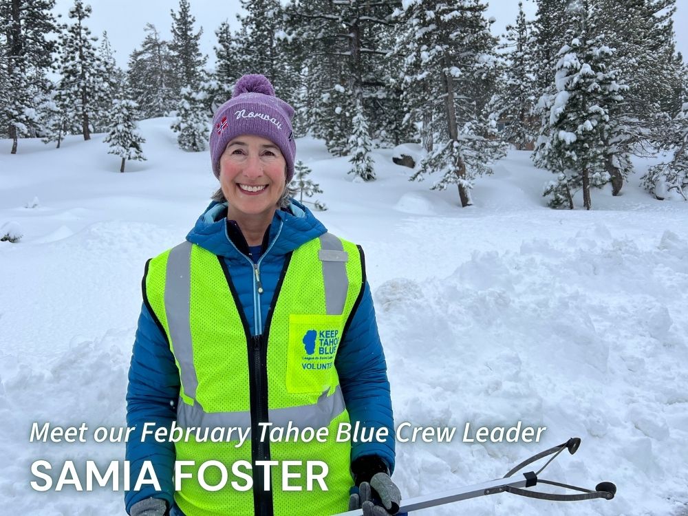 Image of our featured Tahoe Blue Crew Leader out on a trail cleanup. 