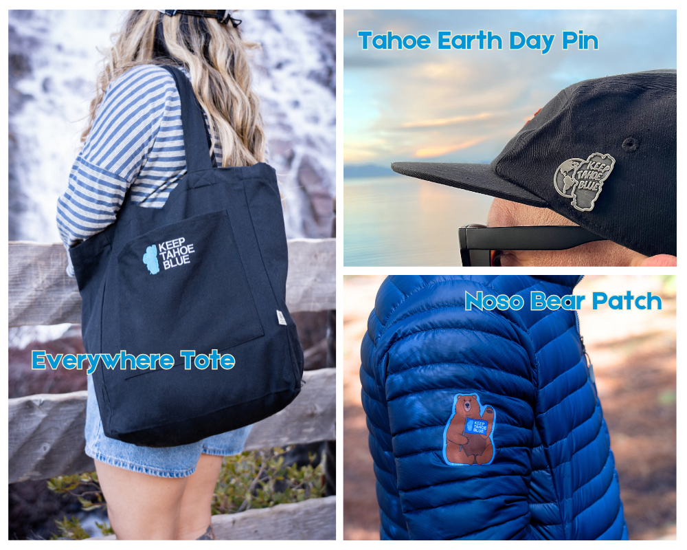 Image of a group of earth month keep tahoe blue store products