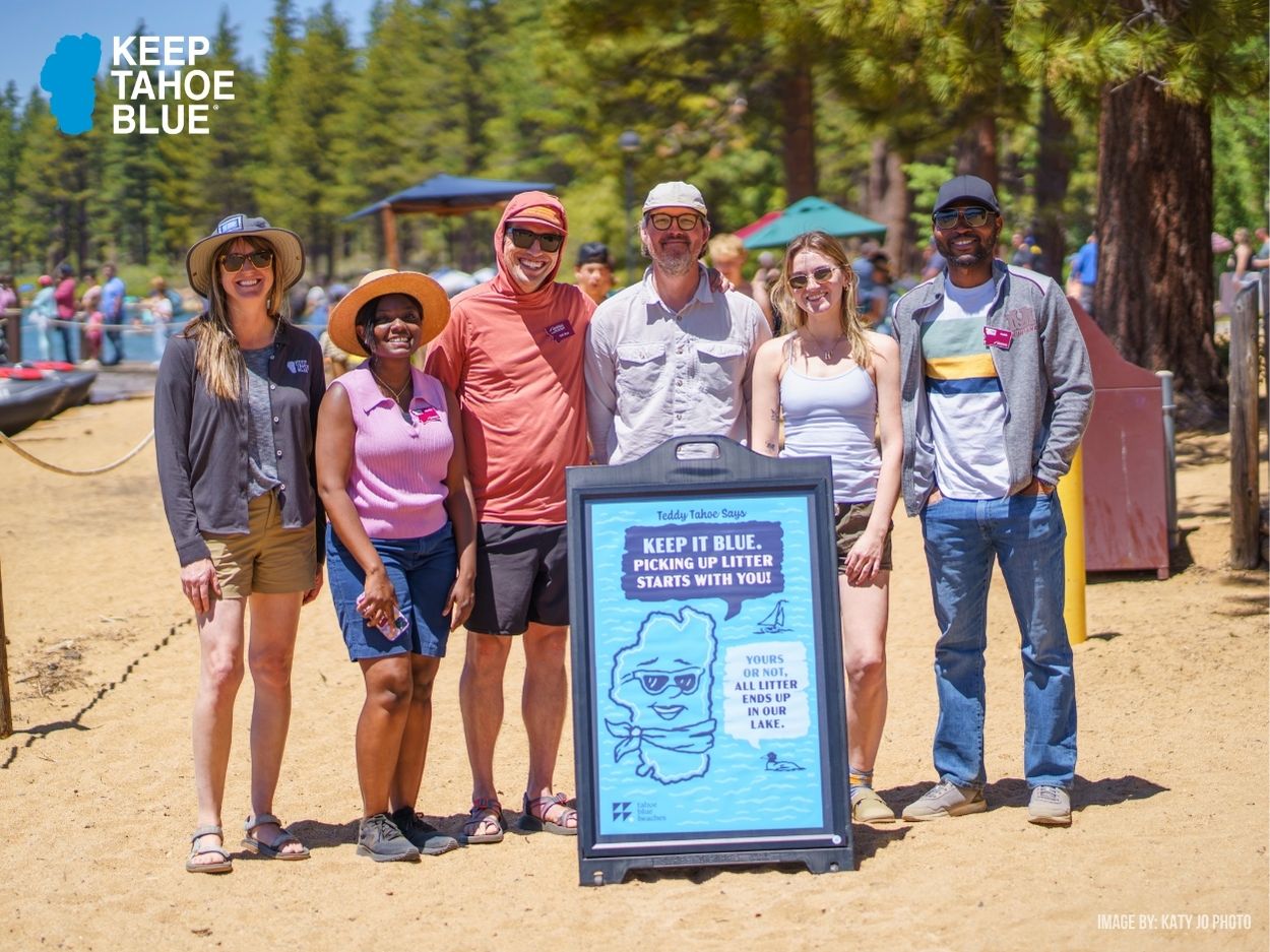 Tahoe Blue Beach program with signage