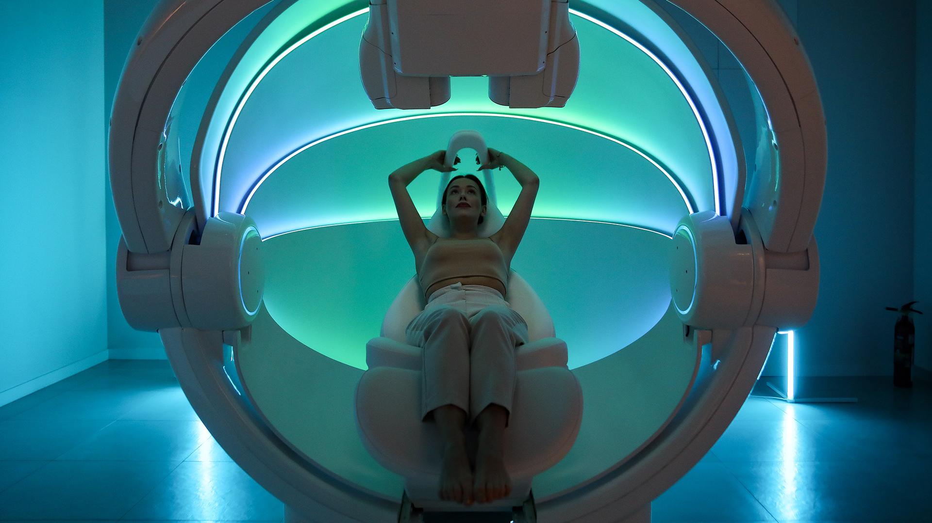 An AI-powered machine tests for breast cancer during a clinical trial