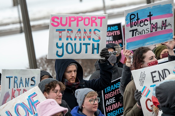 A pro-trans rally