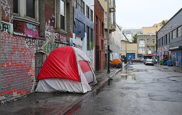 A homeless encampment in San Francisco