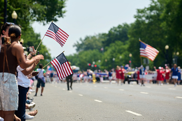 People in Washington D.C. celebrate July 4