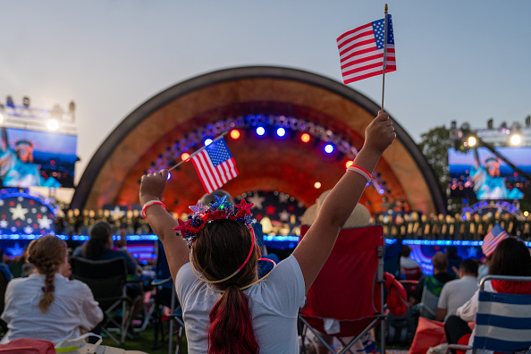 People attend a celebration marking U.S. Independence Day in Boston, Massachusetts