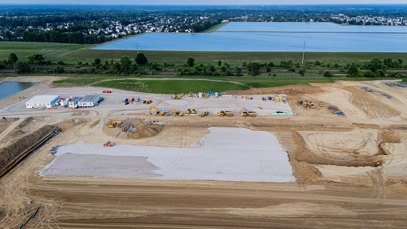 An AI data center under construction 