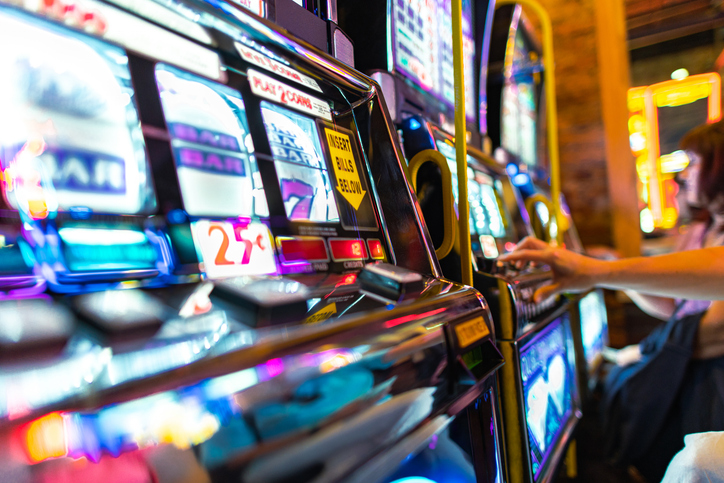 Slot machines in a casino 
