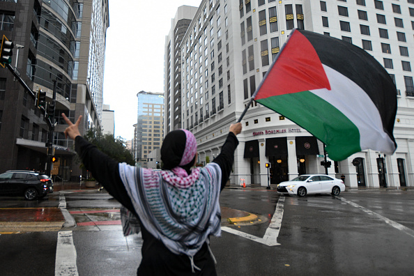 Pro-Palestine protesters demonstrate