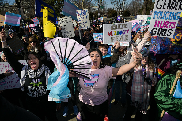 Protestors outside the Supreme Court