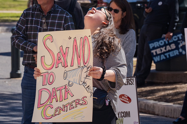 A protest against data centers