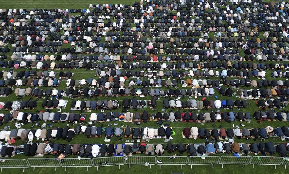 Worshippers take part in Eid al-Fitr prayer in Birmingham, United Kingdom