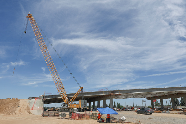 A general view of the construction site for the California High-Speed Rail Project