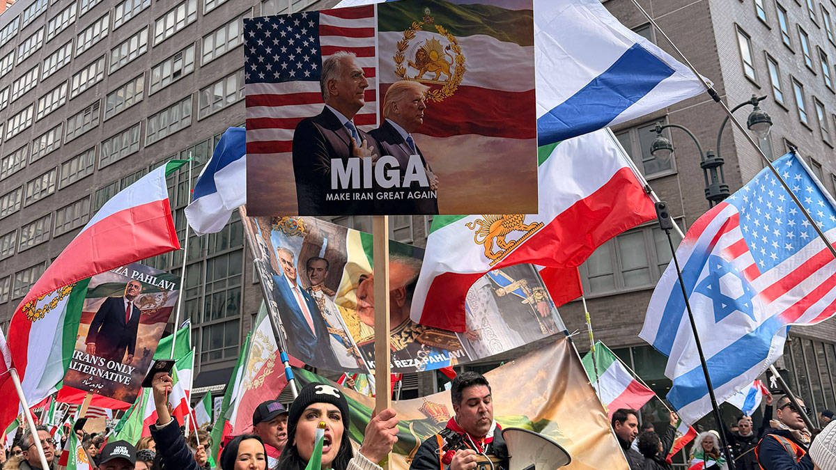 Crowds celebrate in New York City