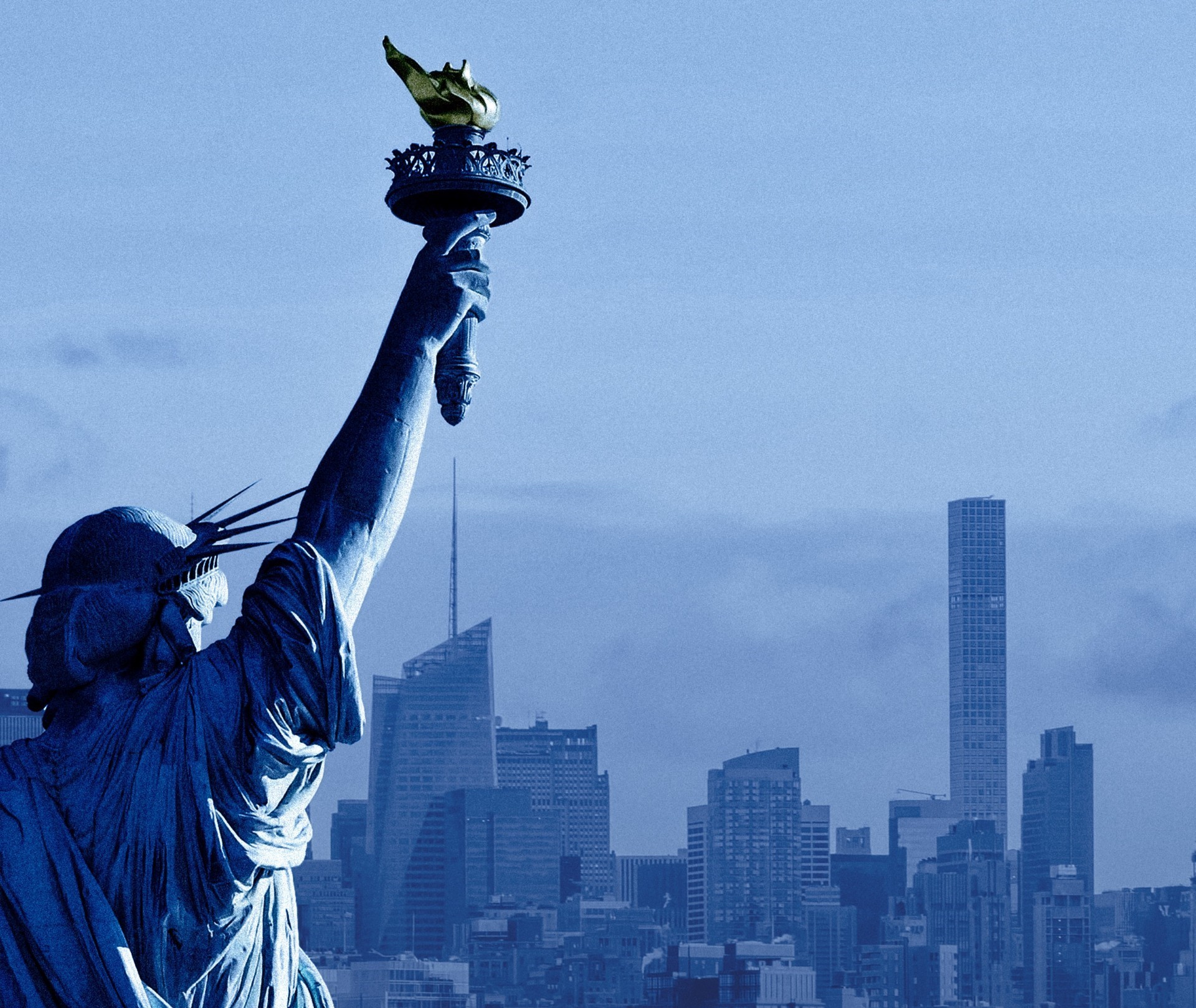 Statue of Liberty with city skyline